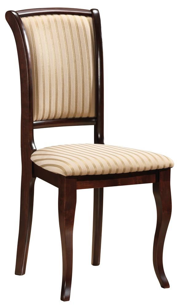 Scaun din lemn tapitat cu stofa, Main-SC Bej / Nuc Inchis, l44xA42xH96 cm