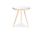 Masa de cafea din sticla si metal, Boreas C Auriu, Ø42xH46 cm