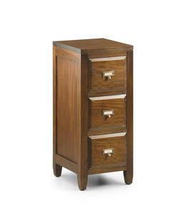 Noptiera din lemn si furnir, cu 3 sertare, Flamingo Tall Nuc, l30xA36xH72 cm