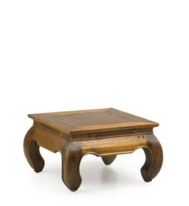 Masa de cafea din lemn si furnir, Star Opium Square Small Nuc, L60xl60xH40 cm