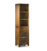 Biblioteca din lemn si furnir, cu 1 sertar si 1 usa, Star Nuc, l50xA40xH190 cm