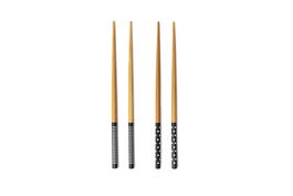 Set 4 betisoare chinezesti din bambus Chopsticks Natural / Negru, L22,5 cm