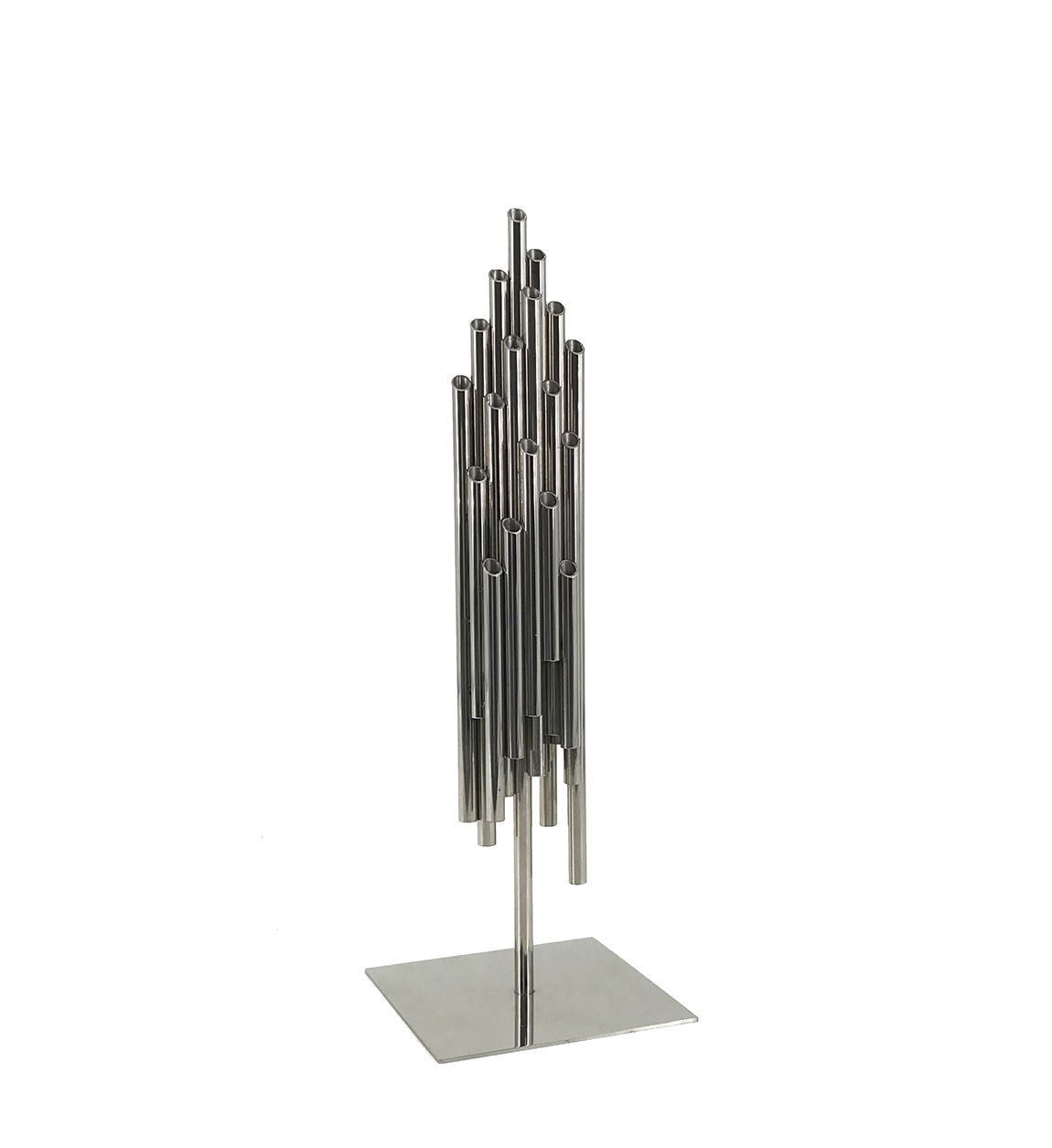 Decoratiune metalica Tubes Crom, L12xl12xH38 cm