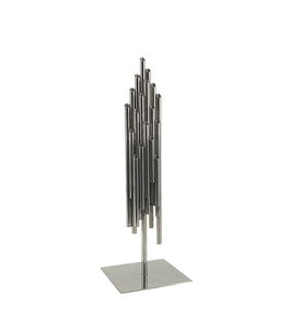 Decoratiune metalica Tubes Crom, L12xl12xH38 cm