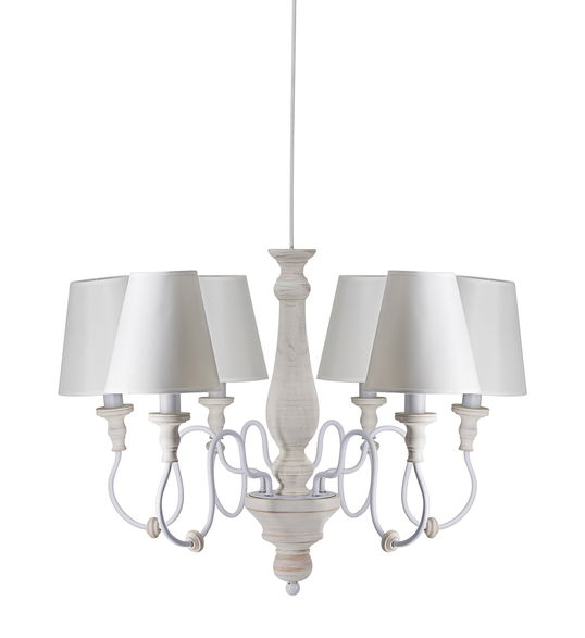 Lustra Wooden SP6 Alb / Ivoir