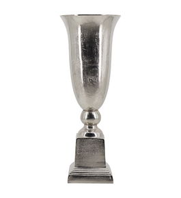 Vaza decorativa din aluminiu Antique Argintiu, L25xl25xH63cm