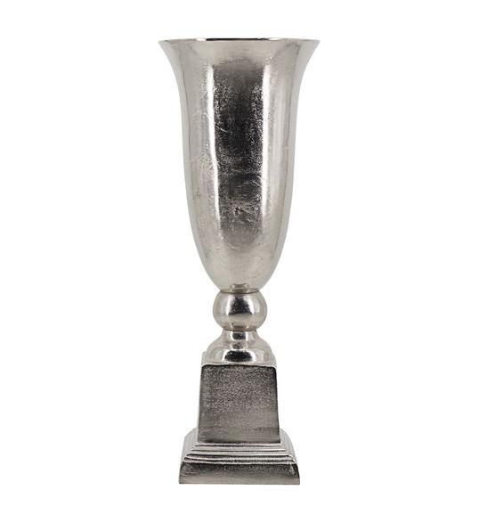 Vaza decorativa din aluminiu Antique Argintiu, L25xl25xH63cm