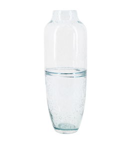 Vaza decorativa din sticla, Atlantis Tall Transparent / Bleu, Ø15xH42 cm