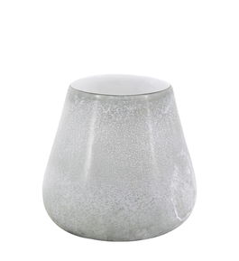 Vaza decorativa din sticla, Atlantis Low Alb / Ivoir, Ø20xH20 cm