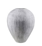 Vaza decorativa din ceramica, Vertical Low Gri, Ø50xH60 cm