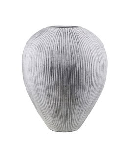 Vaza decorativa din ceramica, Vertical Low Gri, Ø50xH60 cm