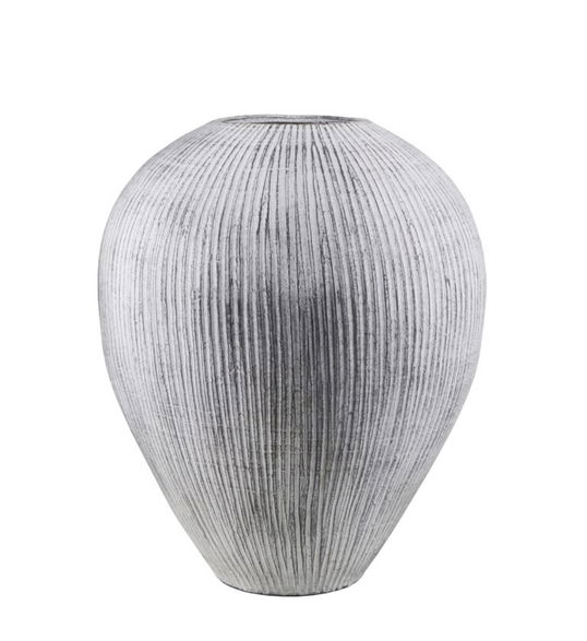 Vaza decorativa din ceramica, Vertical Low Gri, Ø50xH60 cm