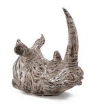 Decoratiune din ceramica, Bleached Rhinoceros Head Natural, L25xl45xH45 cm