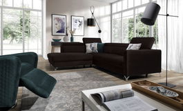 Coltar Mazzi Monolith 29/Monolith Z29 Extensibil cu Arcuri Ondulate si Spuma Poliuretanica, Sezlong pe Stanga, Suprafata de Dormit 200x120 cm, tapitat cu Stofa Water Repellent/Eco Friendly, cu Lada de Depozitare, Tetiere Reglabile, l265xA220xH75-95 cm