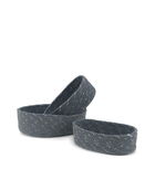 Set 3 cosuri pentru depozitare din iuta, Oval S3 Bleumarin, L23xl14xH7 cm / L20xl12xH6 cm / L18xl10xH5 cm