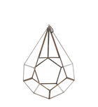 Cutie pentru depozitare din sticla si metal Abstract I Transparent / Alama, L23xl23xH30 cm