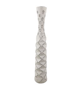 Suport lumanare din lemn de albasia, Ethnic Carved Ivoir, Ø15xH90 cm