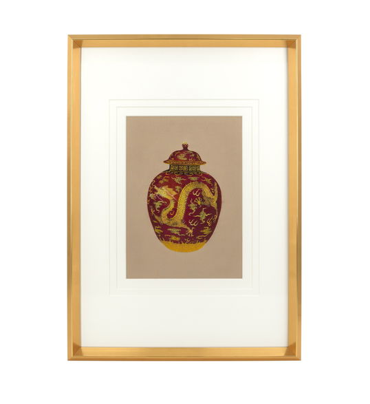 Decoratiune de perete, Diana Vessel Rosu / Auriu, 50 x 70 cm