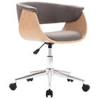 Scaun de birou tapitat cu stofa, Xander Grej / Natural, l59,5xA58xH66-74 cm