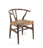 Scaun tapitat cu piele ecologica si picioare din lemn, Chuck Camel / Nuc, l50xA50xH73 cm