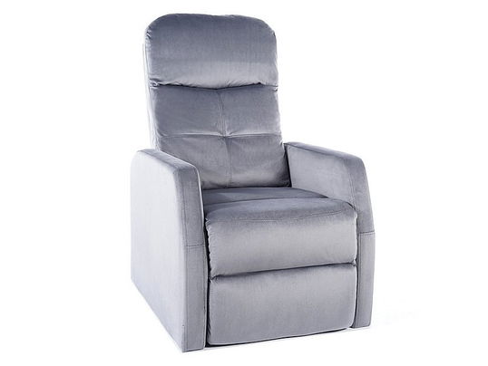 Fotoliu Recliner tapitat cu stofa, Arezo Velvet Gri, l63xA76xH100 cm