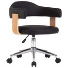 Scaun de birou tapitat cu piele ecologica, Tanya Negru / Natural, l49,5xA51,5xH94,5-115,5 cm
