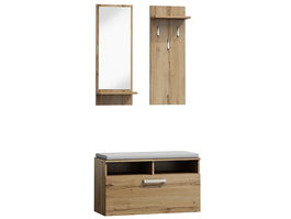Set de mobila hol din pal, 3 piese, Peer-003 Stejar Wotan