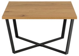 Masa de cafea din pal si metal, Amble Square Stejar Wild / Negru, L75xl75xH44 cm