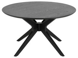 Masa de cafea din MDF, furnir si lemn, Duncan Negru, Ø80xH45 cm