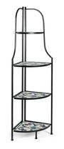 Etajera pliabila pentru gradina / terasa, din ceramica si metal, Positano Corner Multicolor / Negru, L41xl28xH131 cm
