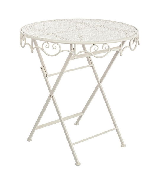 Masa pliabila de gradina / terasa din metal, Giselle Crem, Ø70xH74 cm