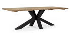 Masa de gradina / terasa din lemn reciclat de tec si metal, Ramsey Natural / Negru, L240xl100xH77 cm