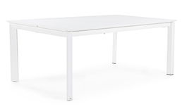 Masa extensibila de gradina / terasa din metal, Konnor Large Alb, L200-300xl110xH76 cm