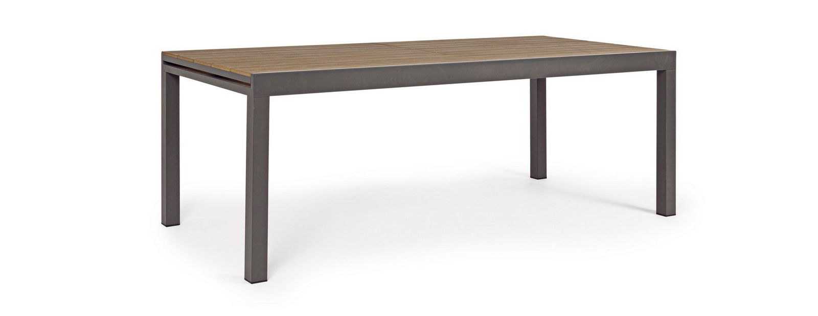 Masa extensibila de gradina / terasa din lemn compozit si metal, Elias I Natural / Antracit, L200-300xl95xH74 cm