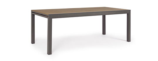 Masa extensibila de gradina / terasa din lemn compozit si metal, Elias I Natural / Antracit, L200-300xl95xH74 cm