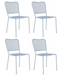 Set 4 scaune de gradina / terasa din metal Morgana I Bleu, l50xA56xH87 cm