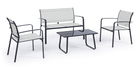 Set mobilier pentru gradina / terasa, Arent Gri Deschis / Antracit, banca 2 locuri + 2 scaune + masa de cafea
