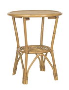 Masa de cafea pentru terasa, din ratan, New Vienna Alb, Ø60xH70 cm