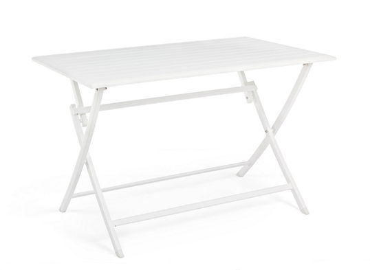 Masa pliabila de gradina / terasa din metal, Elin Alb, L110xl70xH71 cm