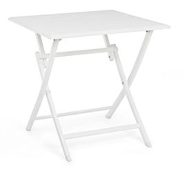 Masa pliabila de gradina / terasa din metal, Elin Small Alb, L70xl70xH71 cm