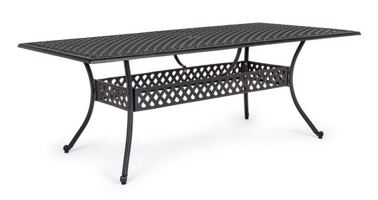Masa de gradina / terasa din metal, Ivrea Rectangular Large Antracit, L213xl107xH73 cm