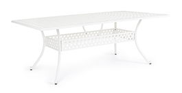 Masa de gradina / terasa din metal, Ivrea Rectangular Large Alb, L213xl107xH73 cm