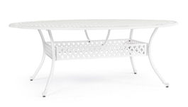 Masa de gradina / terasa din metal, Ivrea Oval Alb, L200xl150xH73 cm