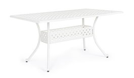 Masa de gradina / terasa din metal, Ivrea Rectangular Small Alb, L160xl90xH73 cm