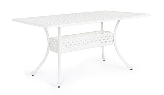 Masa de gradina / terasa din metal, Ivrea Rectangular Small Alb, L160xl90xH73 cm