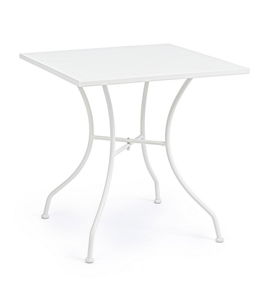 Masa de gradina / terasa din metal, Kelsie Alb, L70xl70xH71 cm