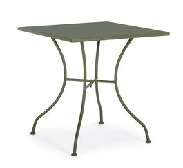 Masa de gradina / terasa din metal, Kelsie Verde Inchis, L70xl70xH71 cm