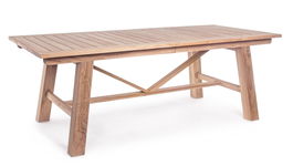 Masa extensibila de gradina / terasa din lemn de tec, Marylandis Large Natural, L220-300xl100xH77,5 cm
