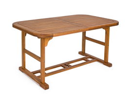 Masa extensibila de gradina / terasa din lemn de salcam, Noemi Rectangular Natural, L150-200xl90xH74 cm