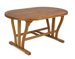 Masa extensibila de gradina / terasa din lemn de salcam, Noemi Small Oval Natural, L150-200xl90xH74 cm
